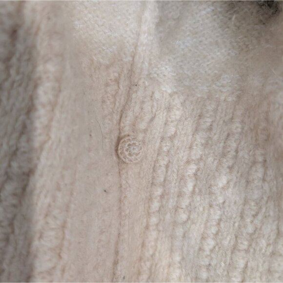 Talbots Floral Cardigan Womens Size Medium Cream Vintage V Neck Button Front - Picture 8 of 13